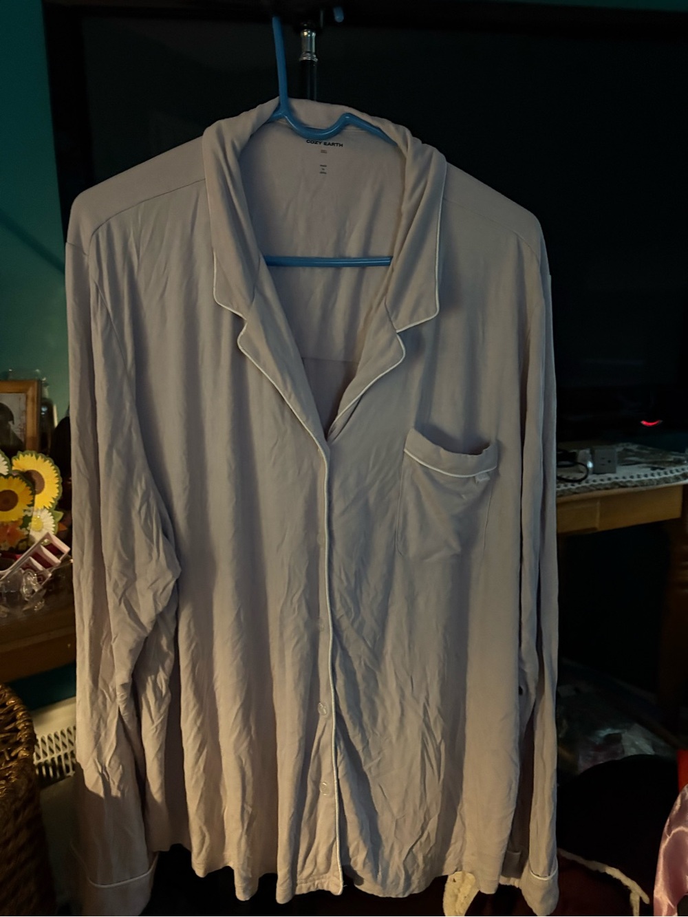 Women's Light pink Piped Long-Sleeve Pajama set - Classic Comfort